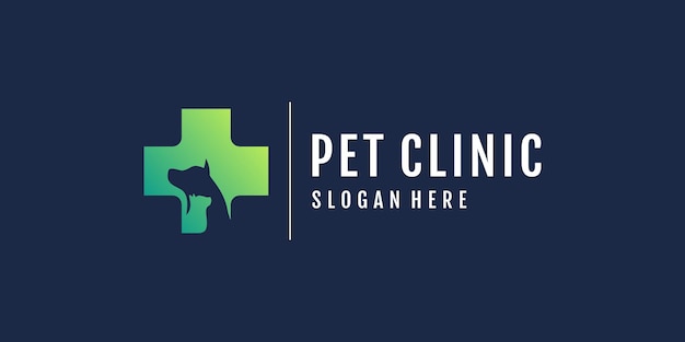 Pet care icon logo design with creative element concept Premium Vector