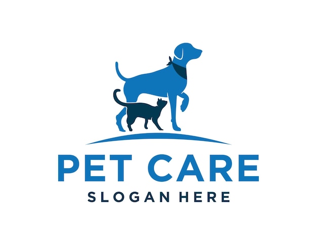 Дизайн логотипа Pet Care, созданный с помощью приложения Corel Draw с белым фоном