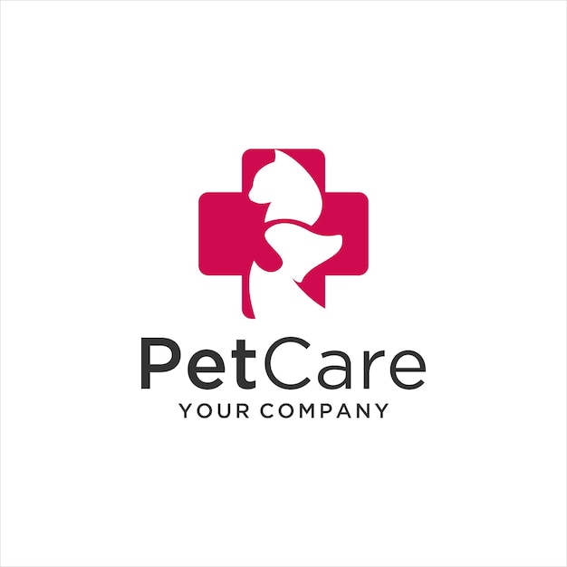 Modello di progettazione del logo per la cura degli animali domestici illustrazione dell'icona del vettore dell'auto per animali domestici