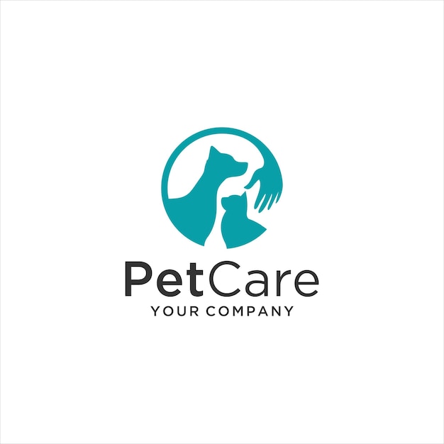 Pet care logo design template pet car vector icon illustration