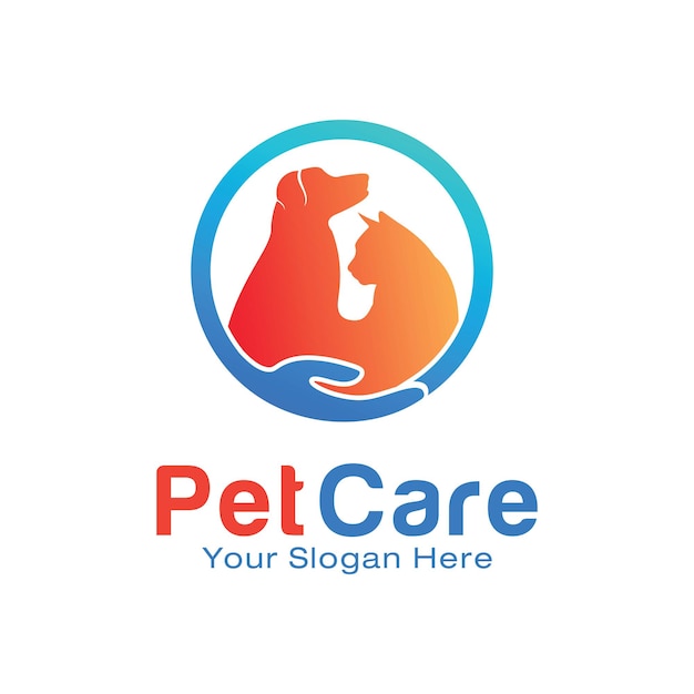 Pet care logo design template