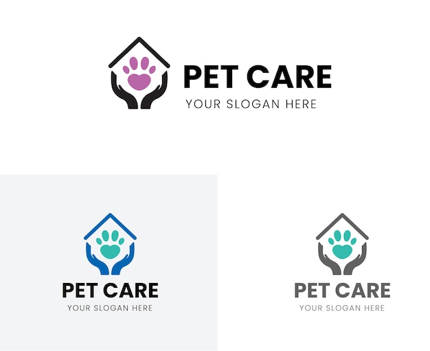 Modello di progettazione del logo per la cura degli animali domestici