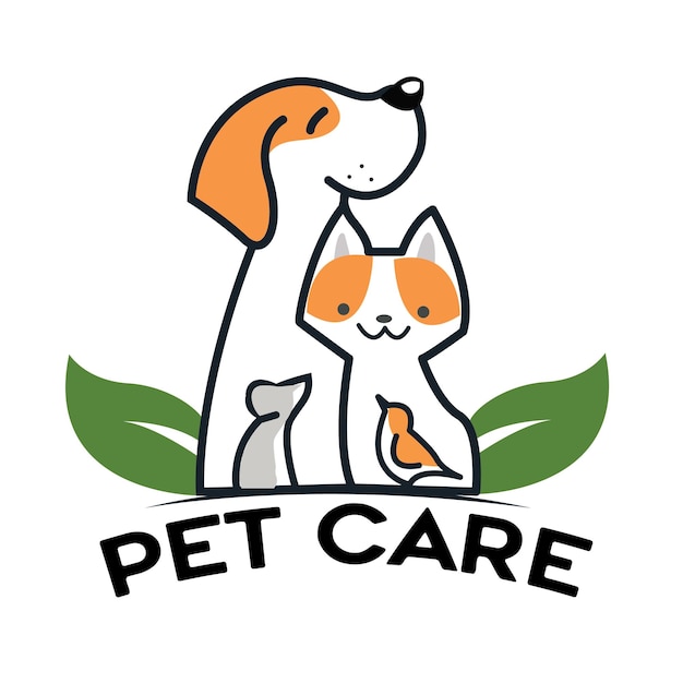 Вектор Дизайн логотипа по уходу за домашними животными