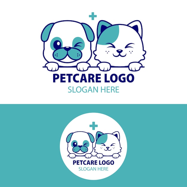 Vector pet care logo minimalist modern