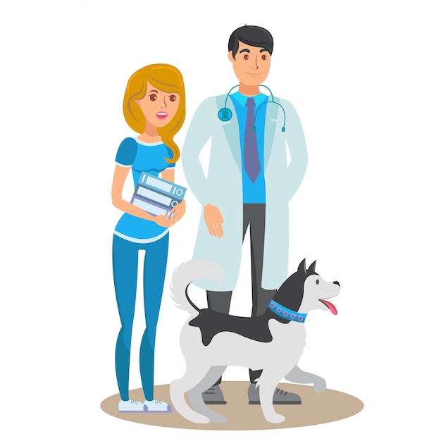 Pet care service flat vector kleur illustratie