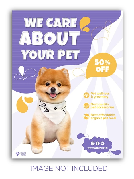 Vector pet care service promotion template