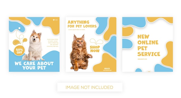 Vector pet care social media post template