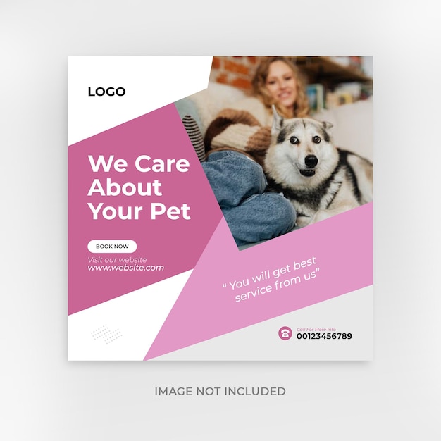 Vector pet care social media template