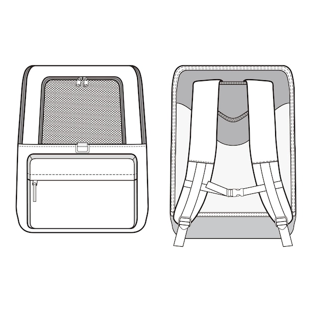 pet carrier backpack with mesh window front and back view