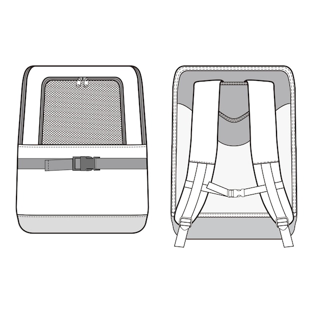 pet carrier backpack with mesh window front and back view