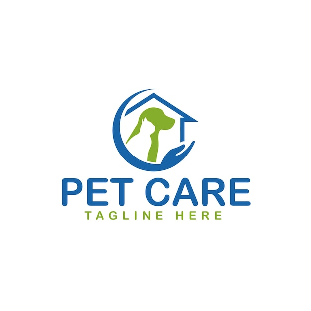 Pet cat dog shop animal logo template