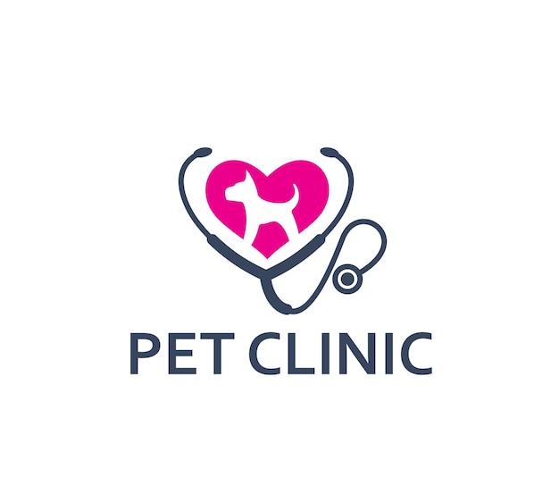 Pet clinic animal care veterinary dog in heart