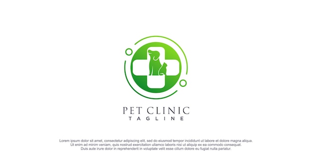 Pet clinic logo design icon vector illustration