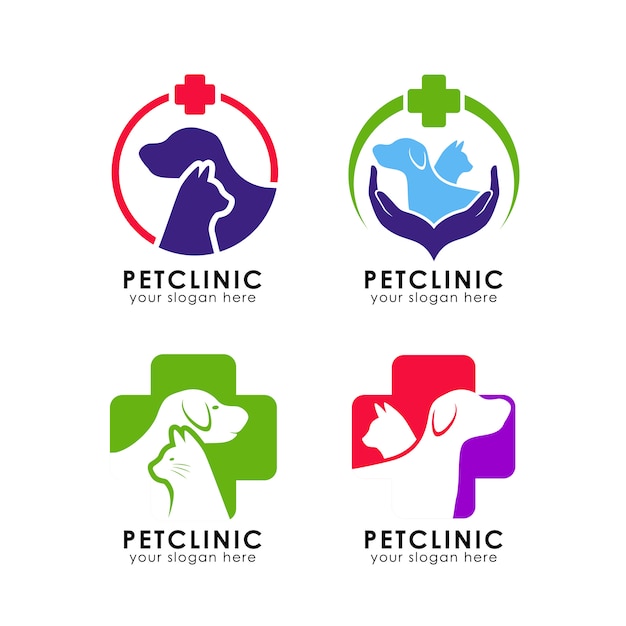 Modello di logo della clinica per animali domestici