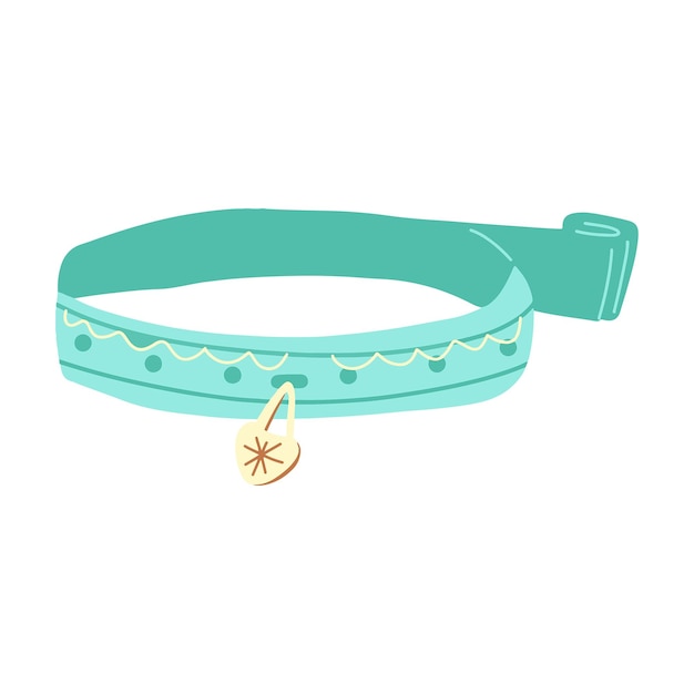 Vector pet collar brightly cute home pet care illustration