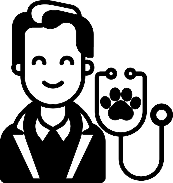 Vector pet doctor glyph and line vector illustration