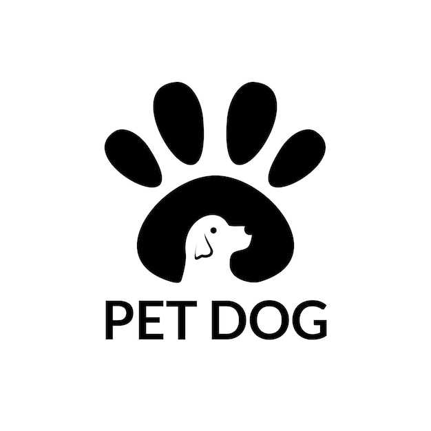 Pet dog logo design paw for animal shop business