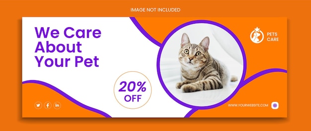 Vector pet facebook cover design pet social media template