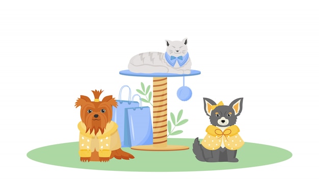 Vector pet fashion  color  character