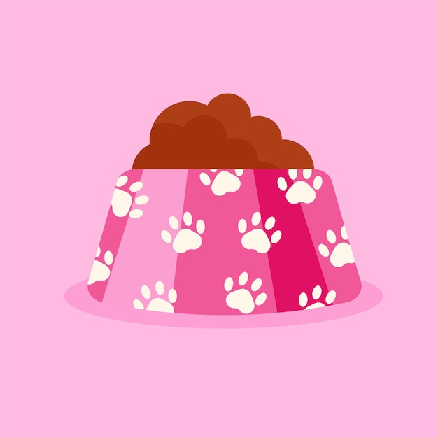 Pet food bowl Vector illustration