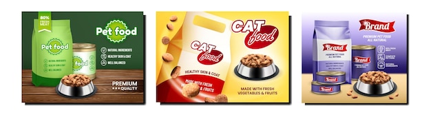 Pet Food Creatieve promotionele posters set