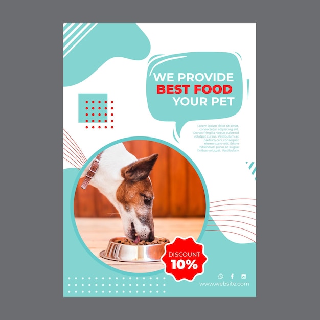 Pet food poster template with photo