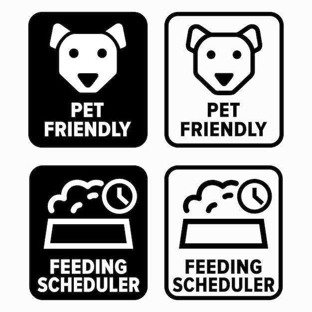 Pet friendly and Feeding Scheduler signs