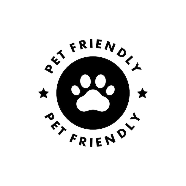 Vector pet friendly sticker label or emblem best pet friendly icon vector for product packaging design