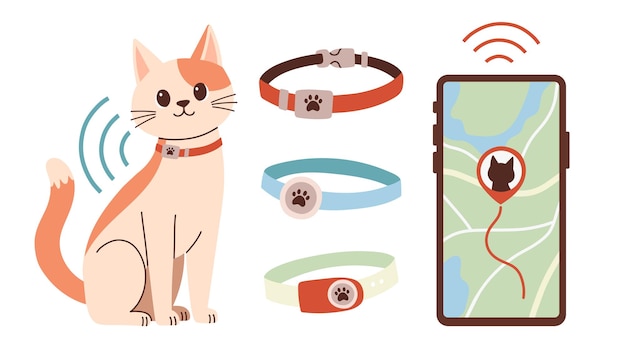 ペット GPS トラッカー - 猫の歩き方を追跡するためのスマートフォンペットの動きを示す地図