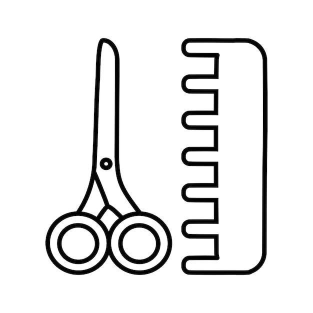 Pet grooming brush and scissors isolated dogs and cats