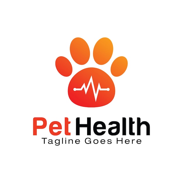 Pet health logo design template