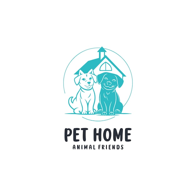 pet home dog and home logo design template