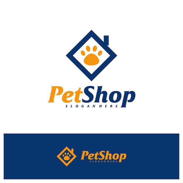 Pet Home Logo Design Template Pet logo concept vector Emblem Creative Symbol Icon