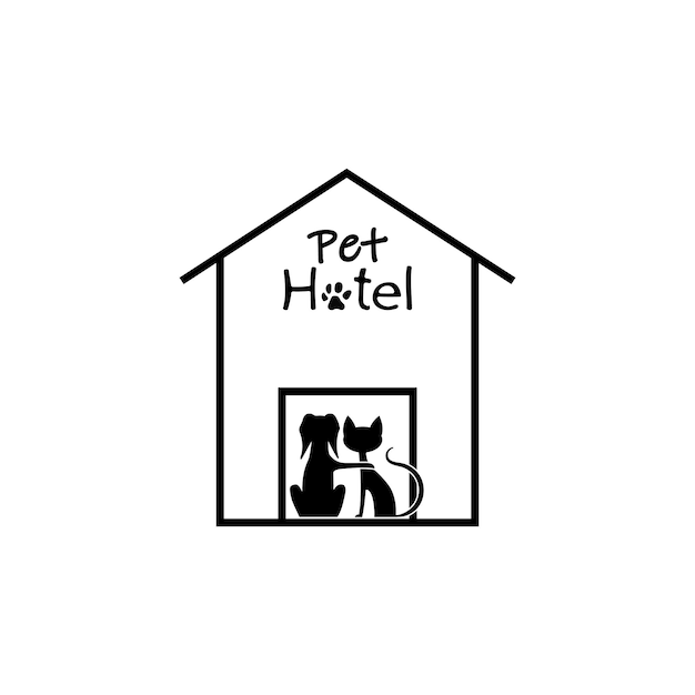 Pet hotel icon vector isolated on white background