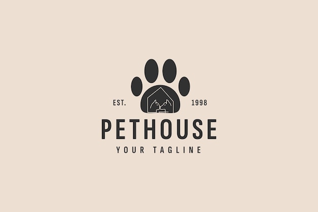 Pet house logo vector icon illustration