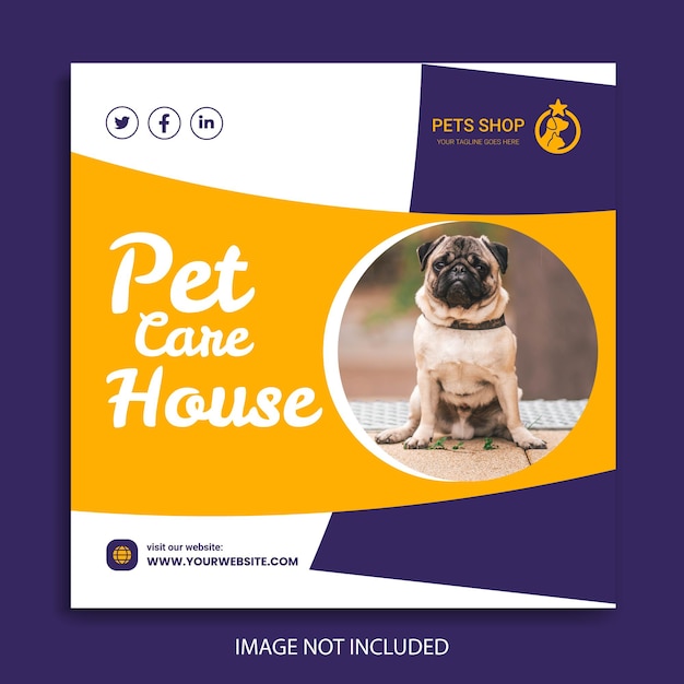 pet house social media post Instagram template design premium vector