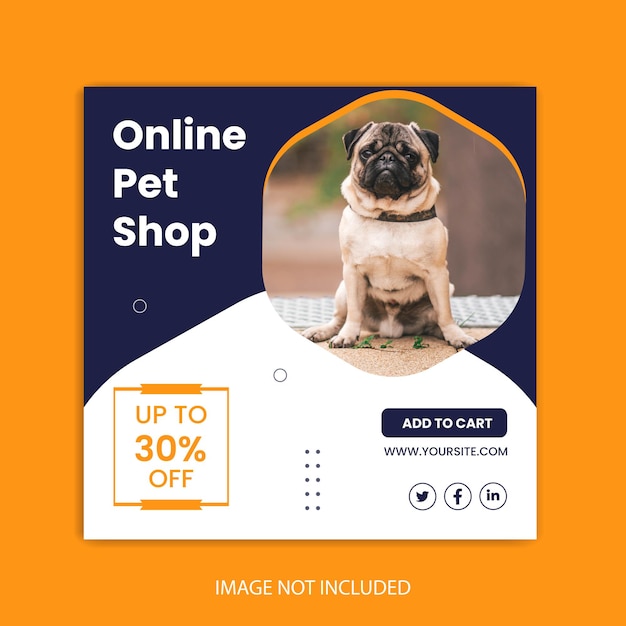 ペットのInstagramテンプレートとソーシャルメディアの投稿テンプレート