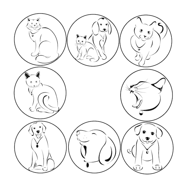 Pet labels set vector format Pet icons set for pet product stock image