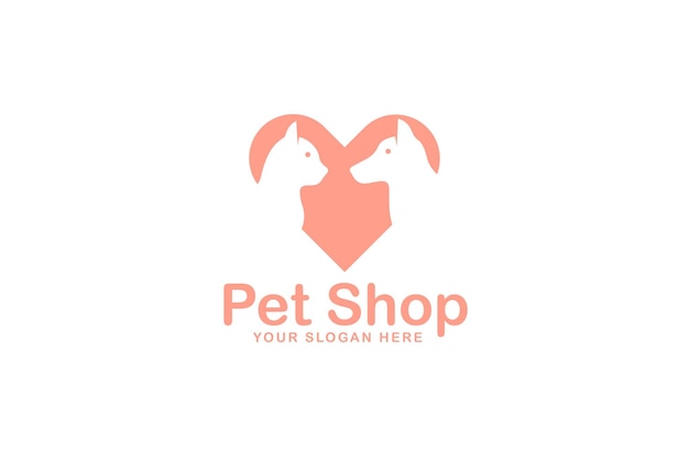 Дизайн логотипа домашних животных. Современный дизайн. Плоский логотип. Векторная иллюстрация