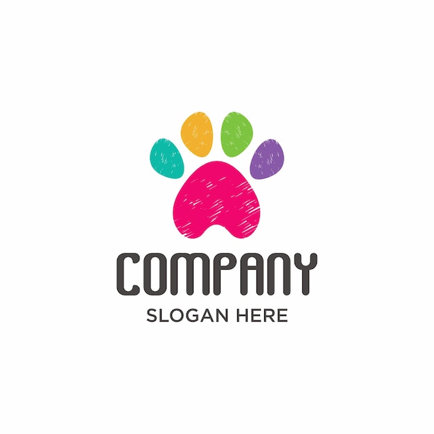 Лапа дизайн логотипа домашних животных, вектор для животных магазин бизнес вектор