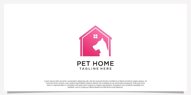 Concetto semplice dell'icona dell'animale domestico del modello di progettazione del logo dell'animale domestico vettore premium