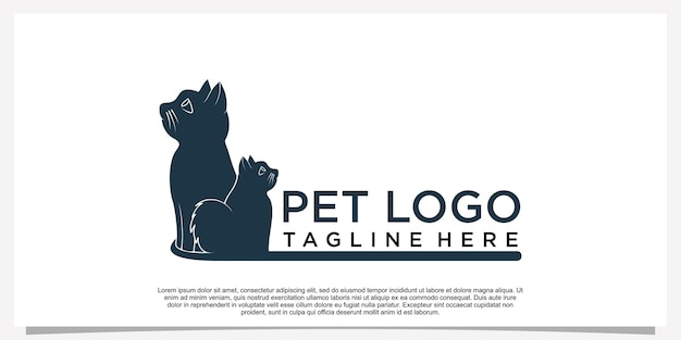 Шаблон дизайна логотипа для домашних животных домашнее животное простая концепция Premium векторы