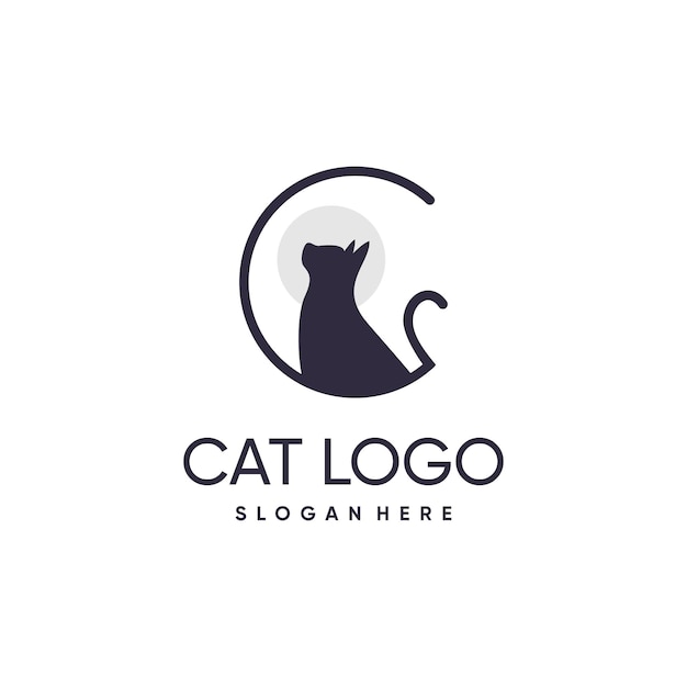 Vector pet logo design with creative and simple concept