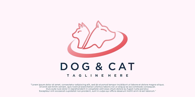 Pet logo design with creative style premium vector