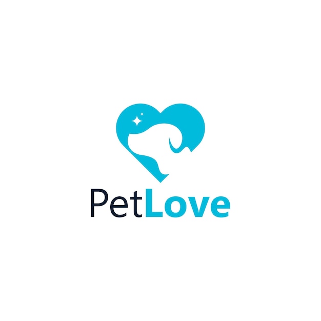 Pet love logo icon vector isolated