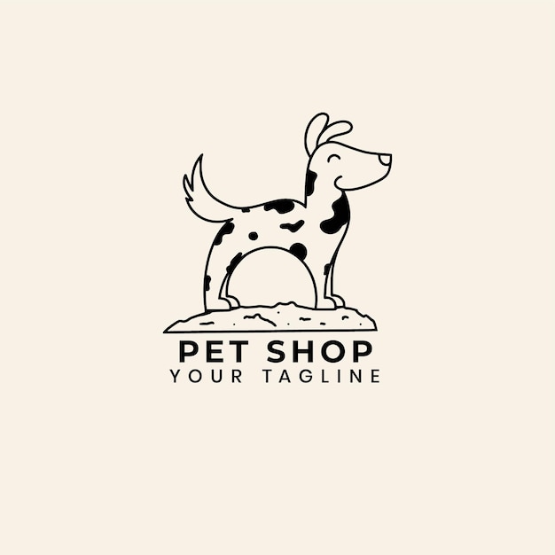 Pet modern silhouette logo vector illustration design