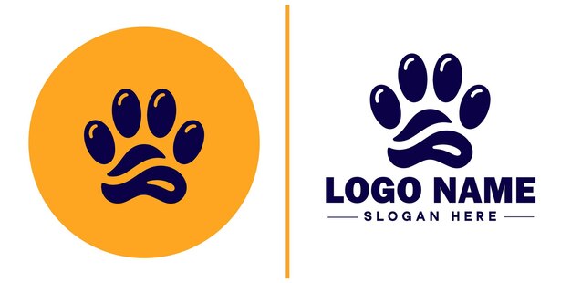 Pet paw icon dog cat puppy pet paw logo sign symbol editable vector