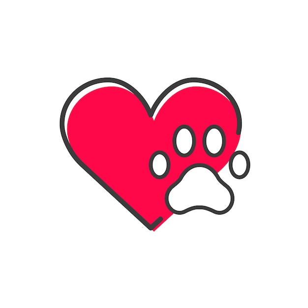 Pet paw icon vector illustration friend pet on isolated background animal love sign concept