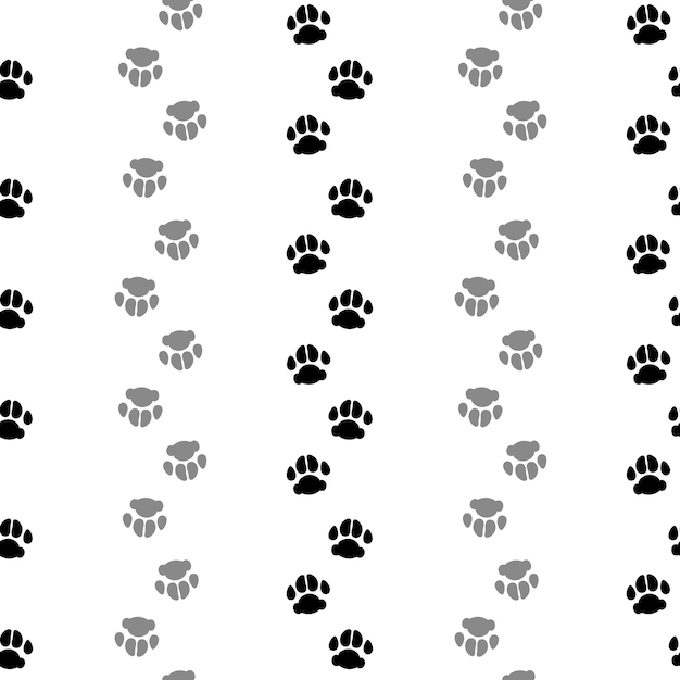 Отпечатки лап домашних животных следы бесшовный узор бесшовная граница с домашней собакой или кошкой милые следы силь
