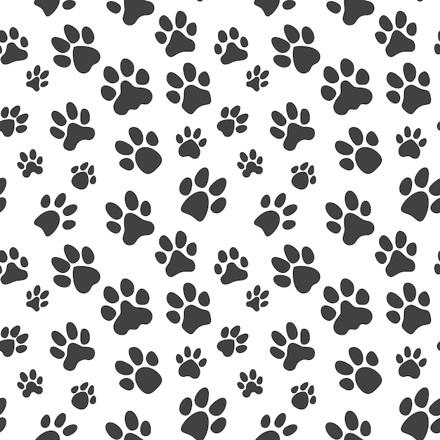Pet Paw Prints векторная концепция любителя животных бесшовный узор